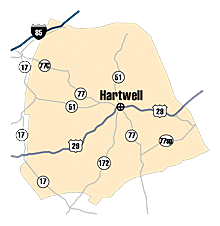 Hartwell Georgia Map